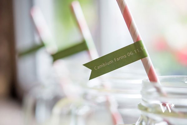 Sticker personnalisé à mettre sur pailles pour décoration de mariage originale et personnalisée